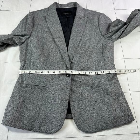 Banana Republic Blazer Womens 4 Gray Classic Fit Single Button Professional Work - Picture 8 of 10